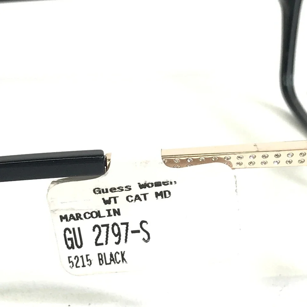 Guess Eyeglasses Frames GU2797-S 001 Black Gold Cat Eye Swarovski 52-15-140